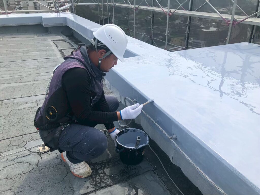 ウレタン塗膜防水工事施工状況_3